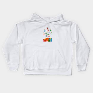 Minimal Christmas Tree with Presents Kids Hoodie